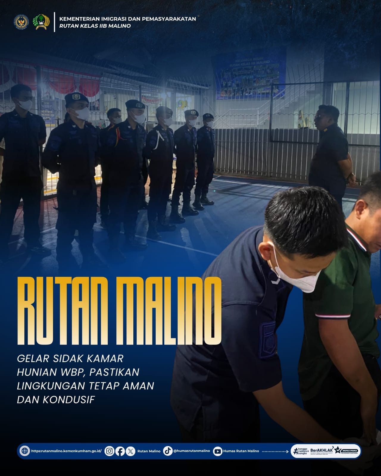 Rutan Malino Gelar Sidak Kamar Hunian WBP, Pastikan Lingkungan Tetap Aman dan Kondusif