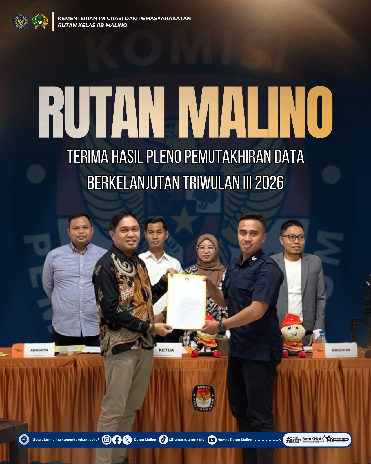 Rutan Malino Terima Hasil Pleno Pemutakhiran Data Berkelanjutan Triwulan III 2026