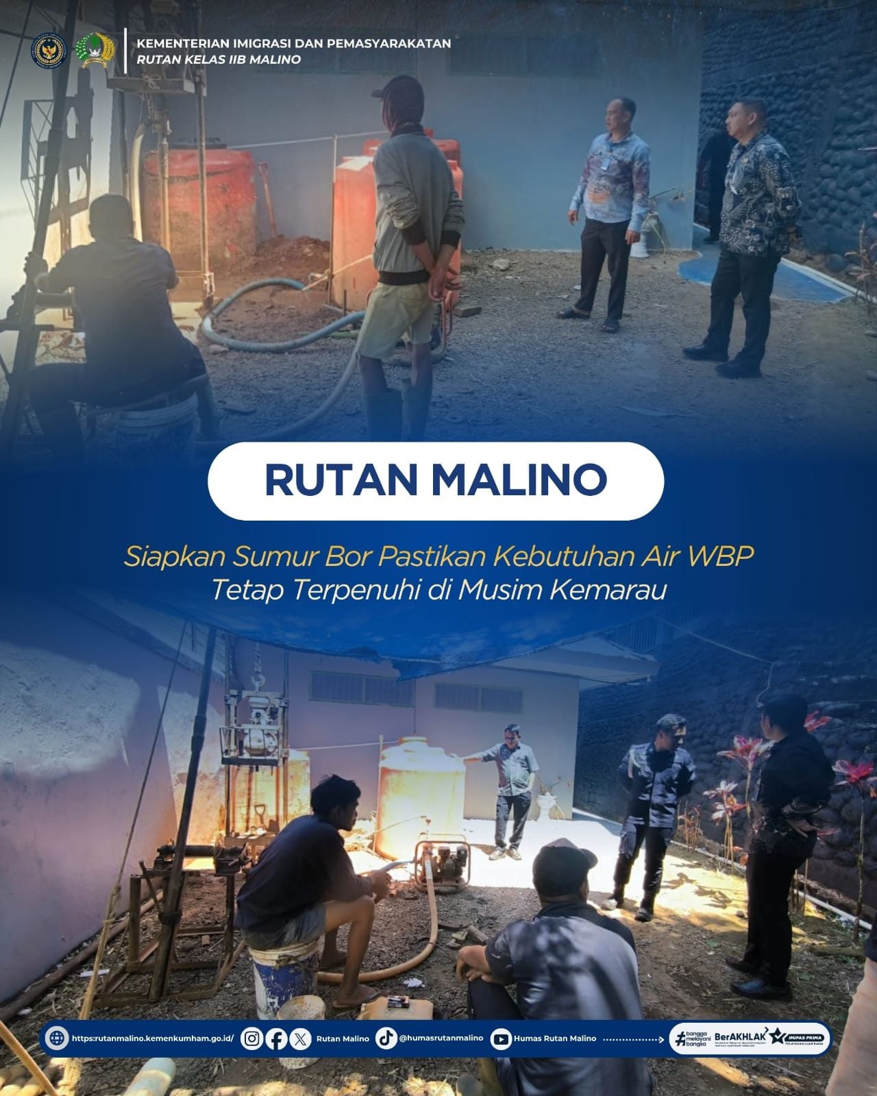 Rutan Malino Siapkan Sumur Bor, Pastikan Kebutuhan Air WBP Tetap Terpenuhi di Musim Kemarau