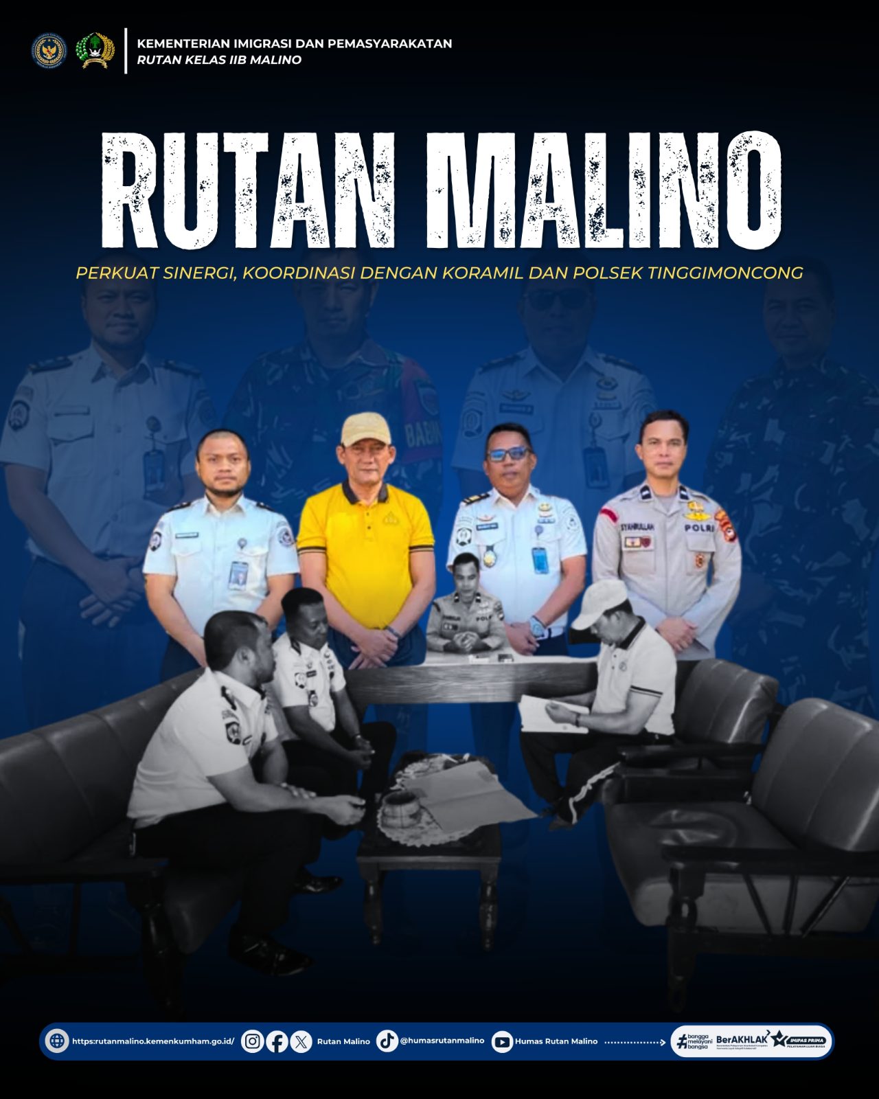 Rutan Malino Perkuat Sinergi, Koordinasi dengan Koramil dan Polsek Tinggimoncong