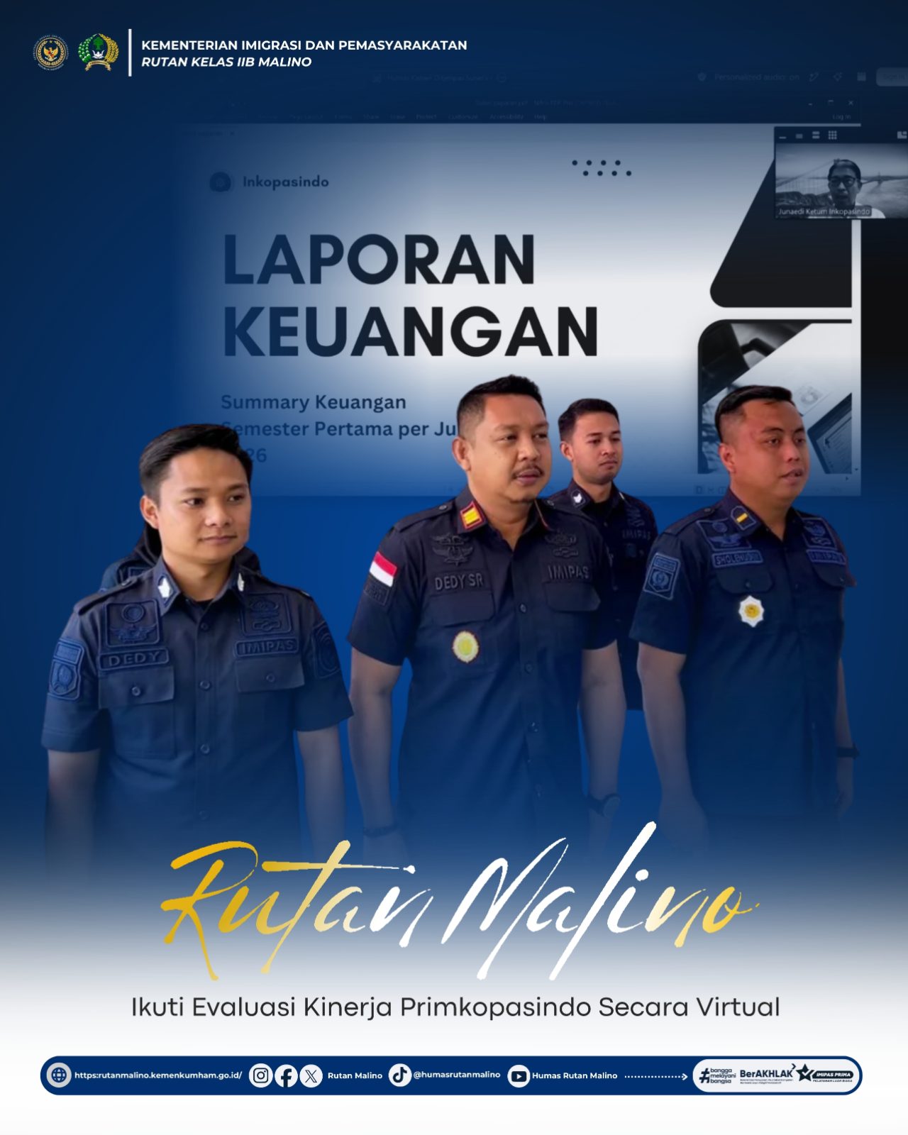 Rutan Malino Ikuti Evaluasi Kinerja Primkopasindo Secara Daring