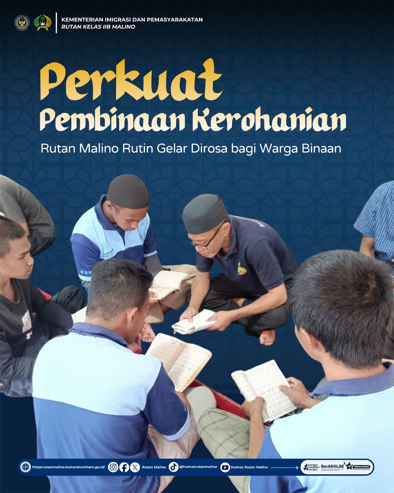 Perkuat Pembinaan Kerohanian, Rutan Malino Rutin Gelar Dirosa bagi Warga Binaan