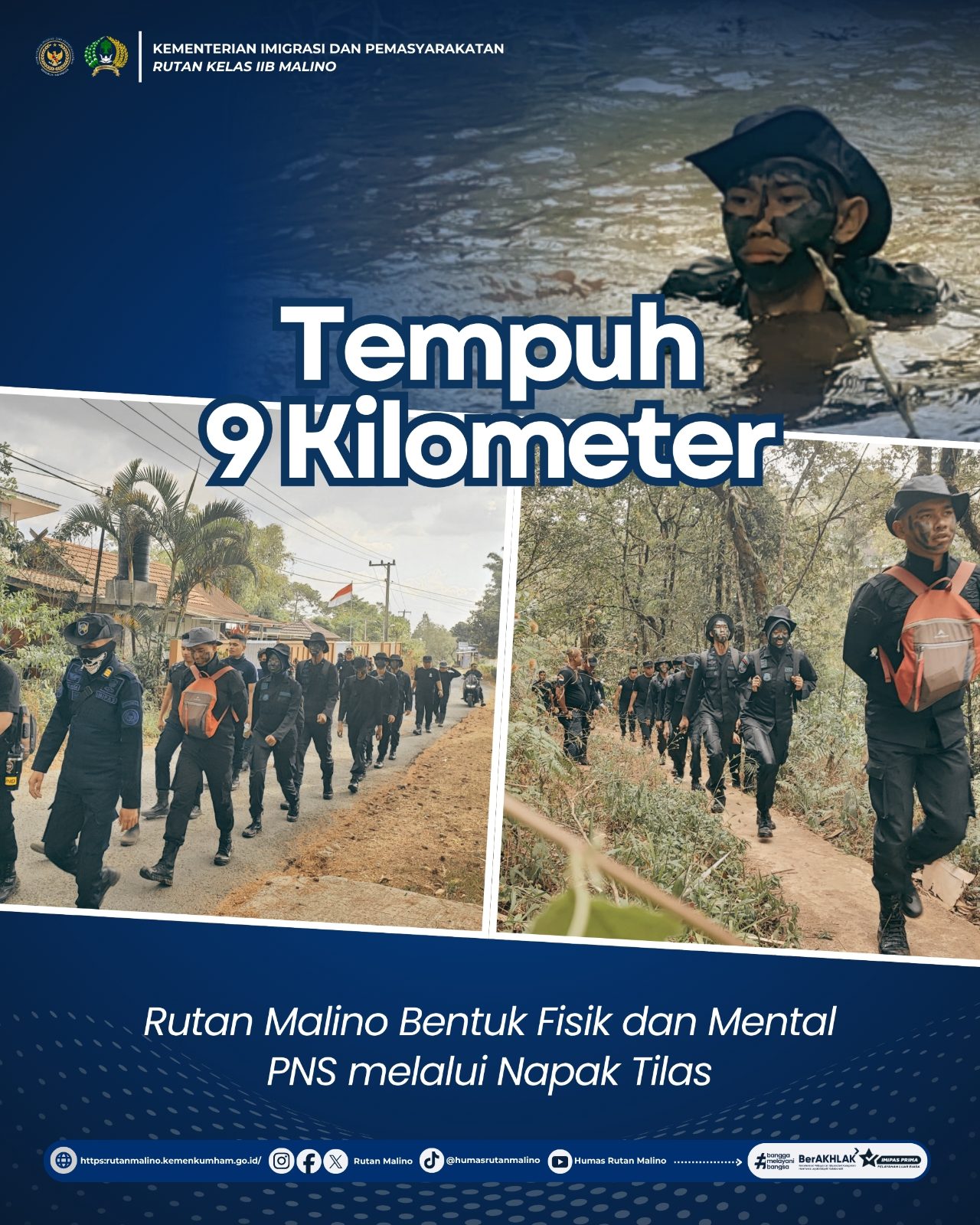 Tempuh 9 Kilometer, Rutan Malino Bentuk Fisik dan Mental PNS melalui Napak Tilas