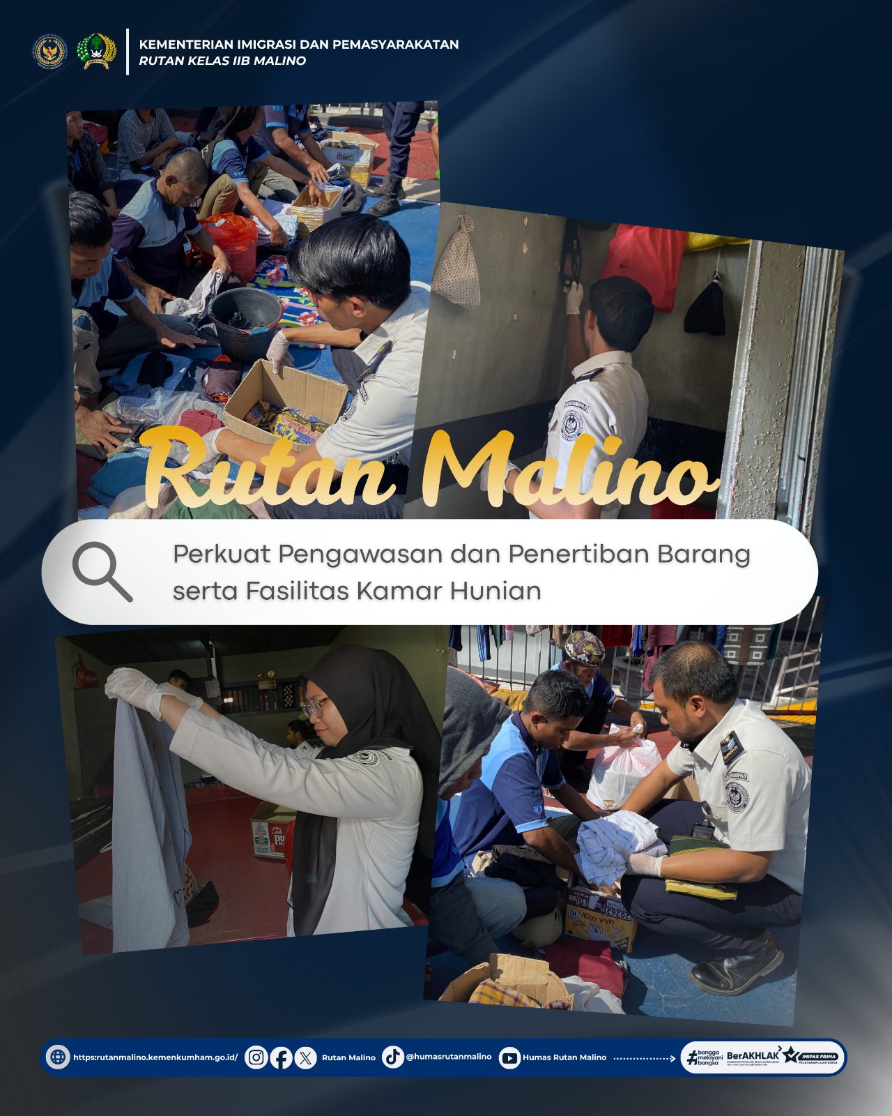 Rutan Malino Perkuat Pengawasan dan Penertiban Barang serta Fasilitas Kamar Hunian