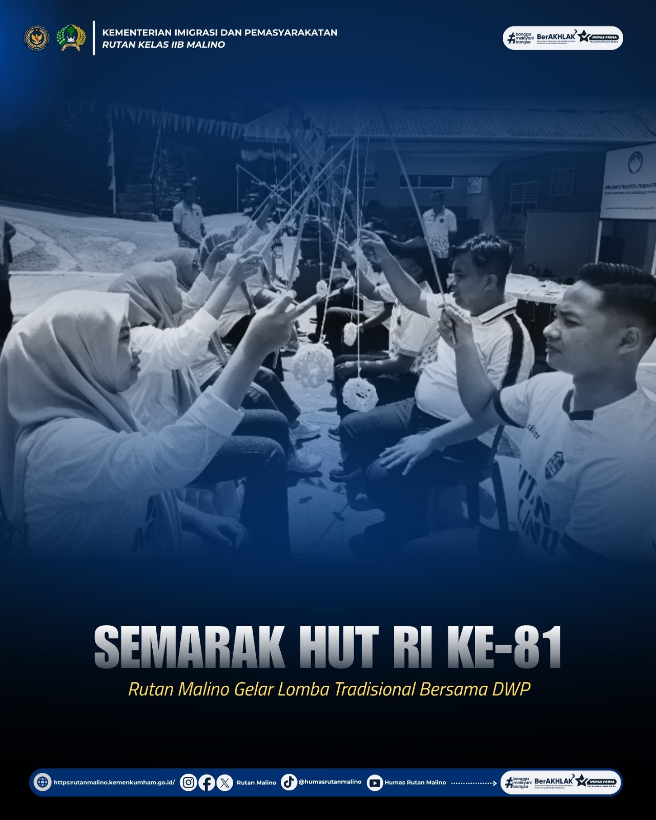 Semarak HUT ke-81 RI, Rutan Malino Gelar Lomba Tradisional Bersama DWP