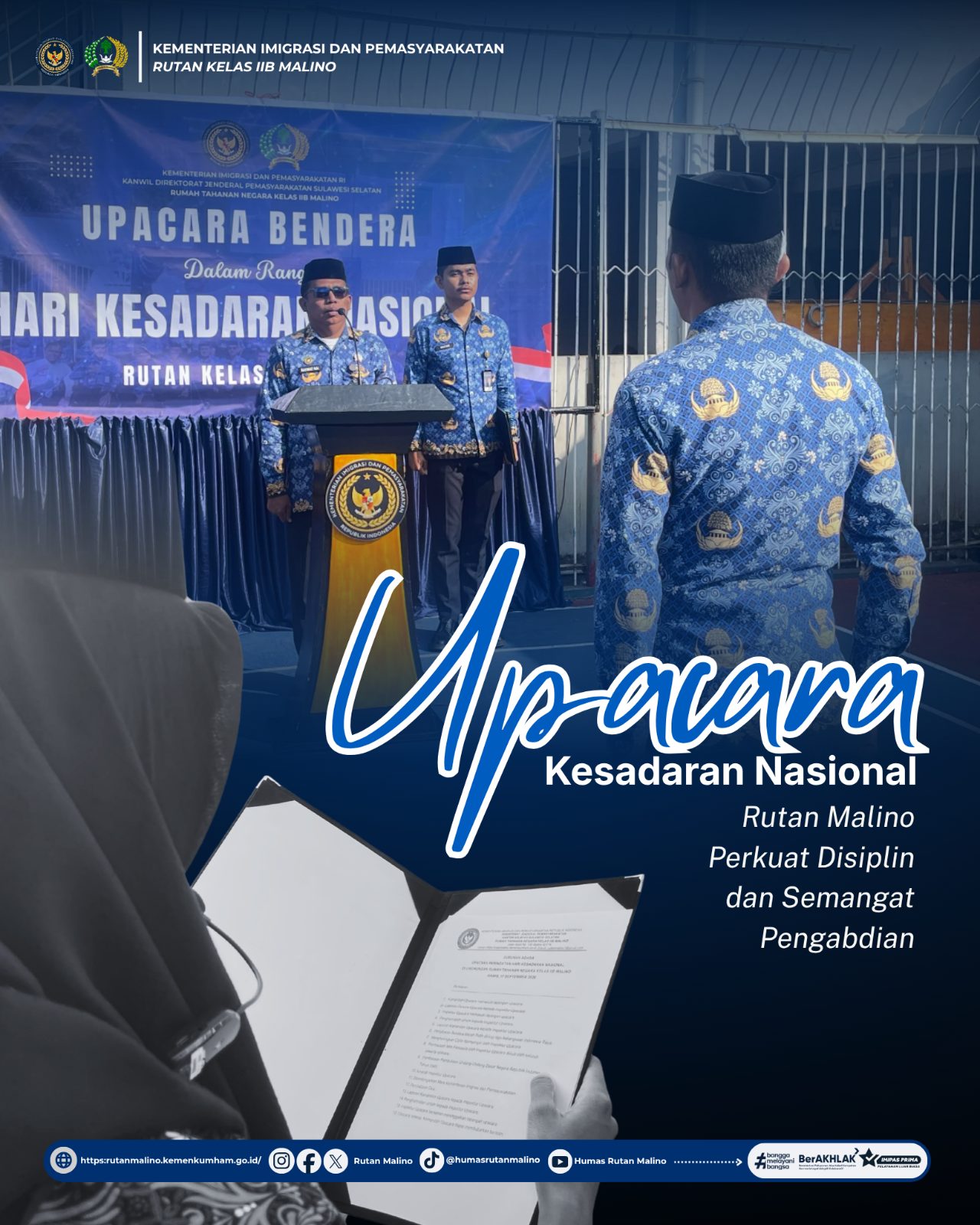 Upacara Kesadaran Nasional, Rutan Malino Perkuat Disiplin dan Semangat Pengabdian