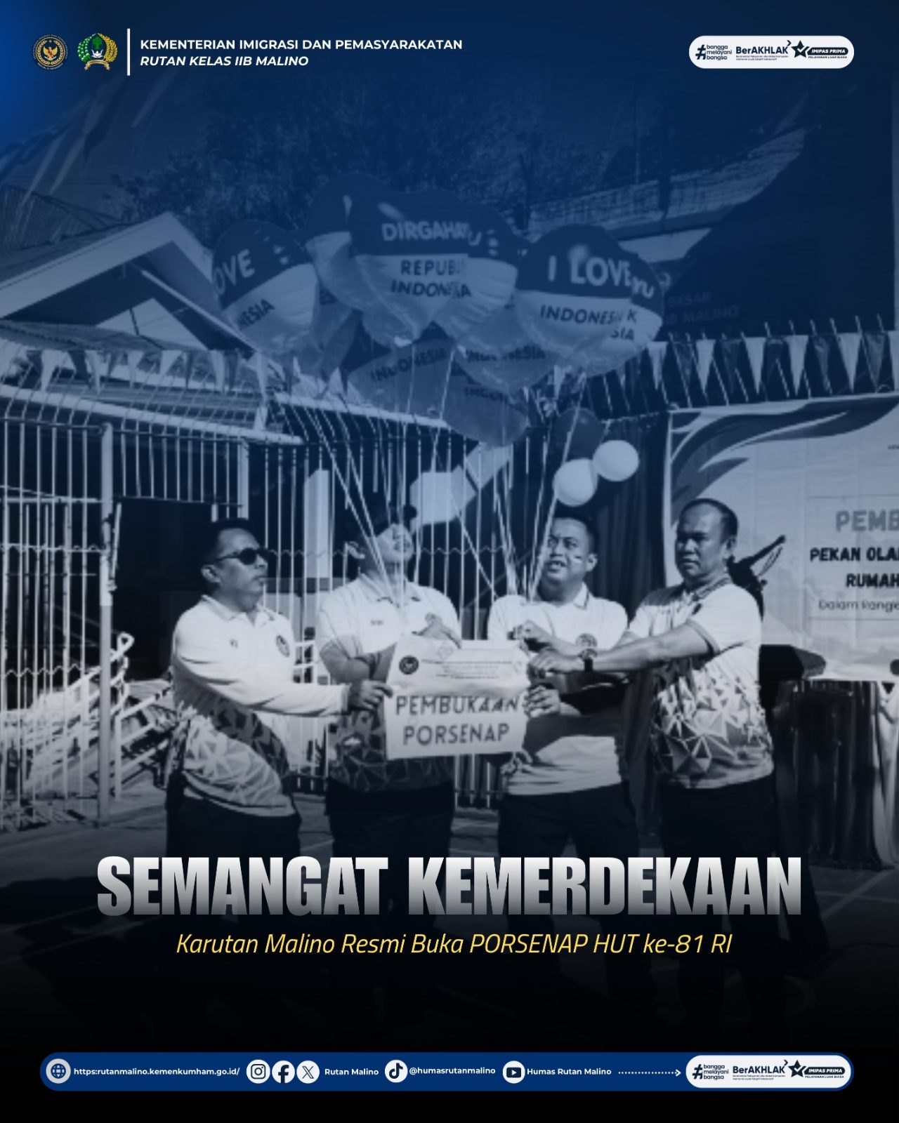 Semangat Kemerdekaan Berkobar, Karutan Malino Resmi Buka PORSENAP HUT ke-81 RI