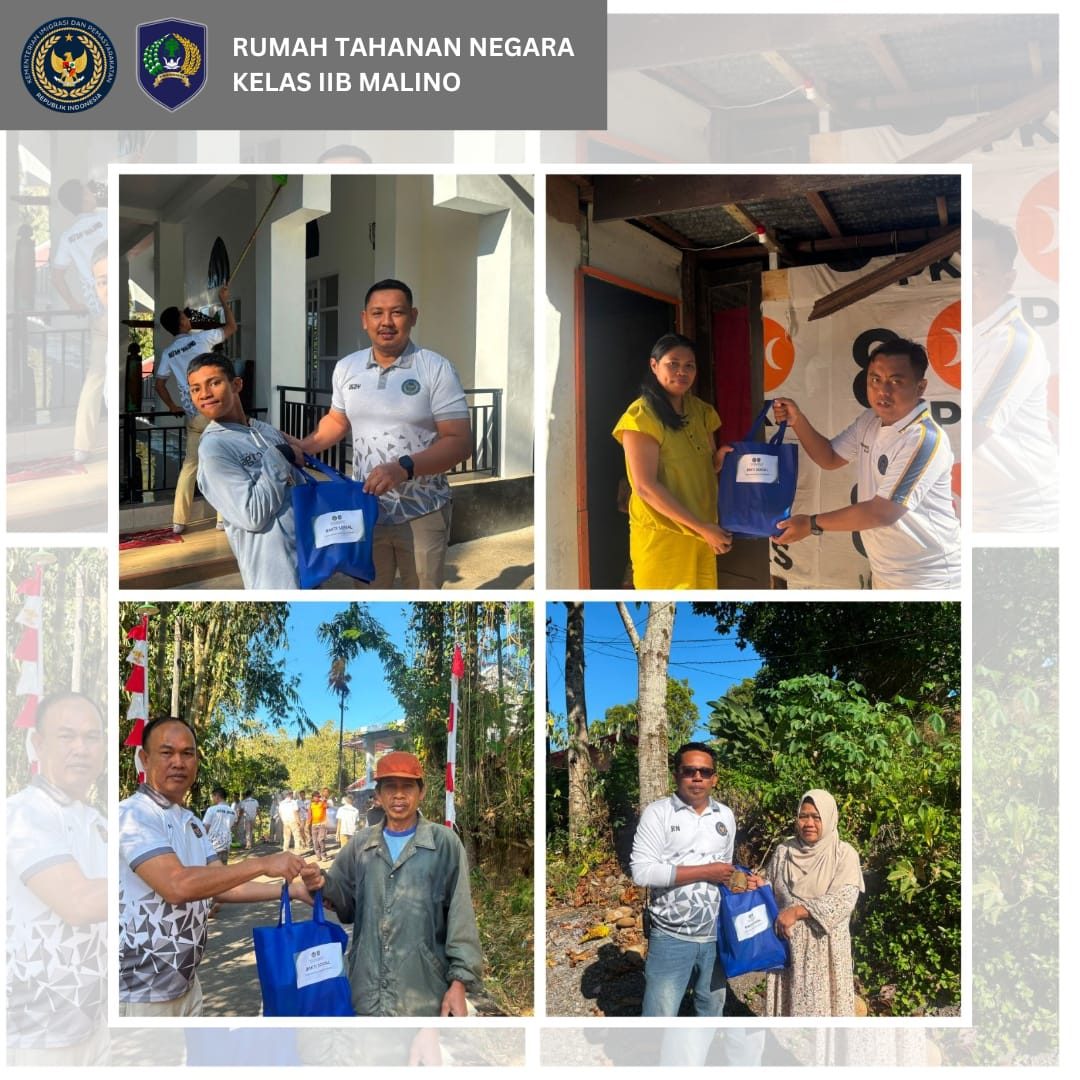 Sambut HUT RI, Rutan Malino Salurkan Paket Sembako untuk Warga Sekitar