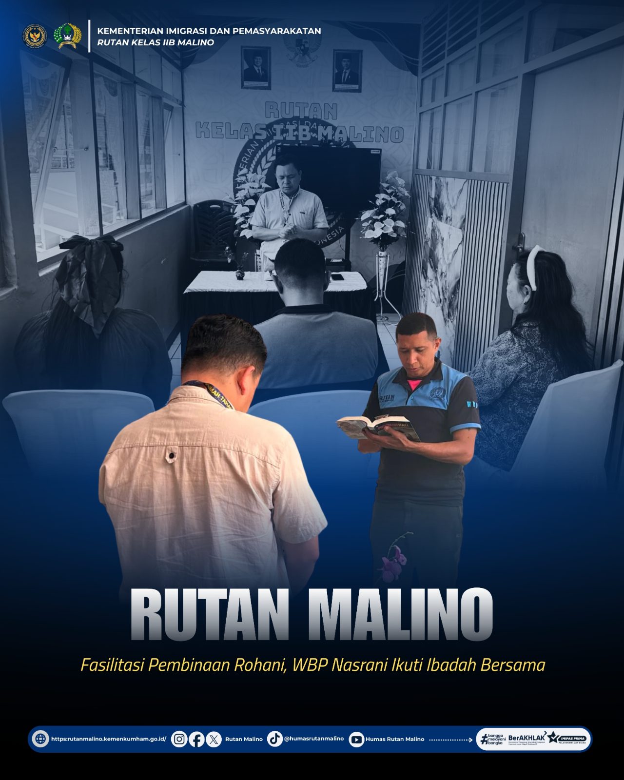 Rutan Malino Fasilitasi Pembinaan Rohani, WBP Nasrani Ikuti Ibadah Bersama