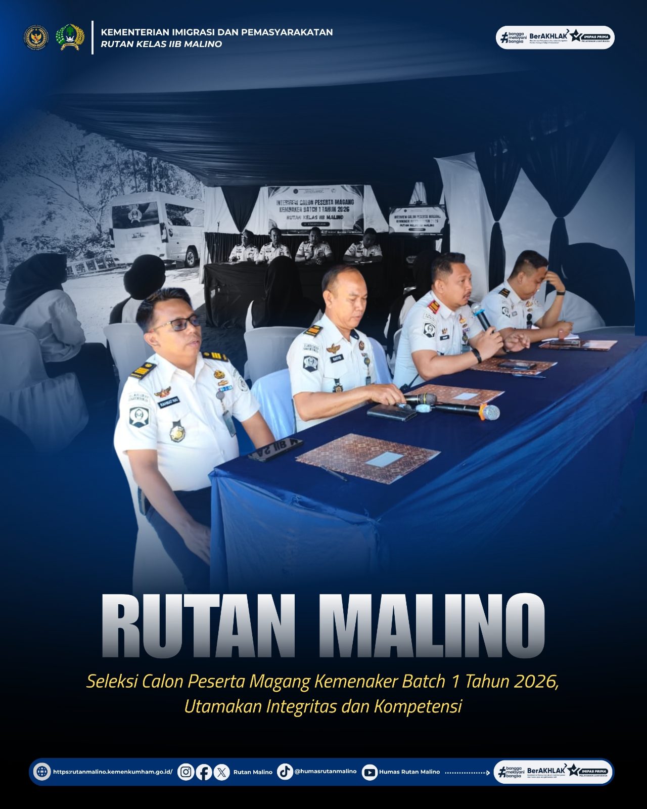 Rutan Malino Seleksi Calon Peserta Magang Kemenaker Batch 1 Tahun 2026, Utamakan Integritas dan Kompetensi