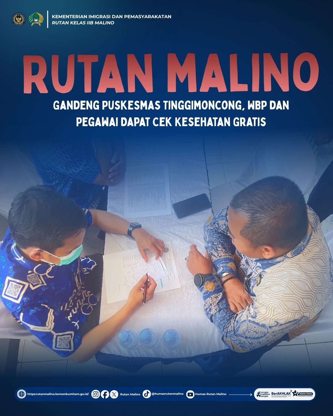 Rutan Malino Gandeng Puskesmas Tinggimoncong, WBP dan Pegawai Dapat Cek Kesehatan Gratis