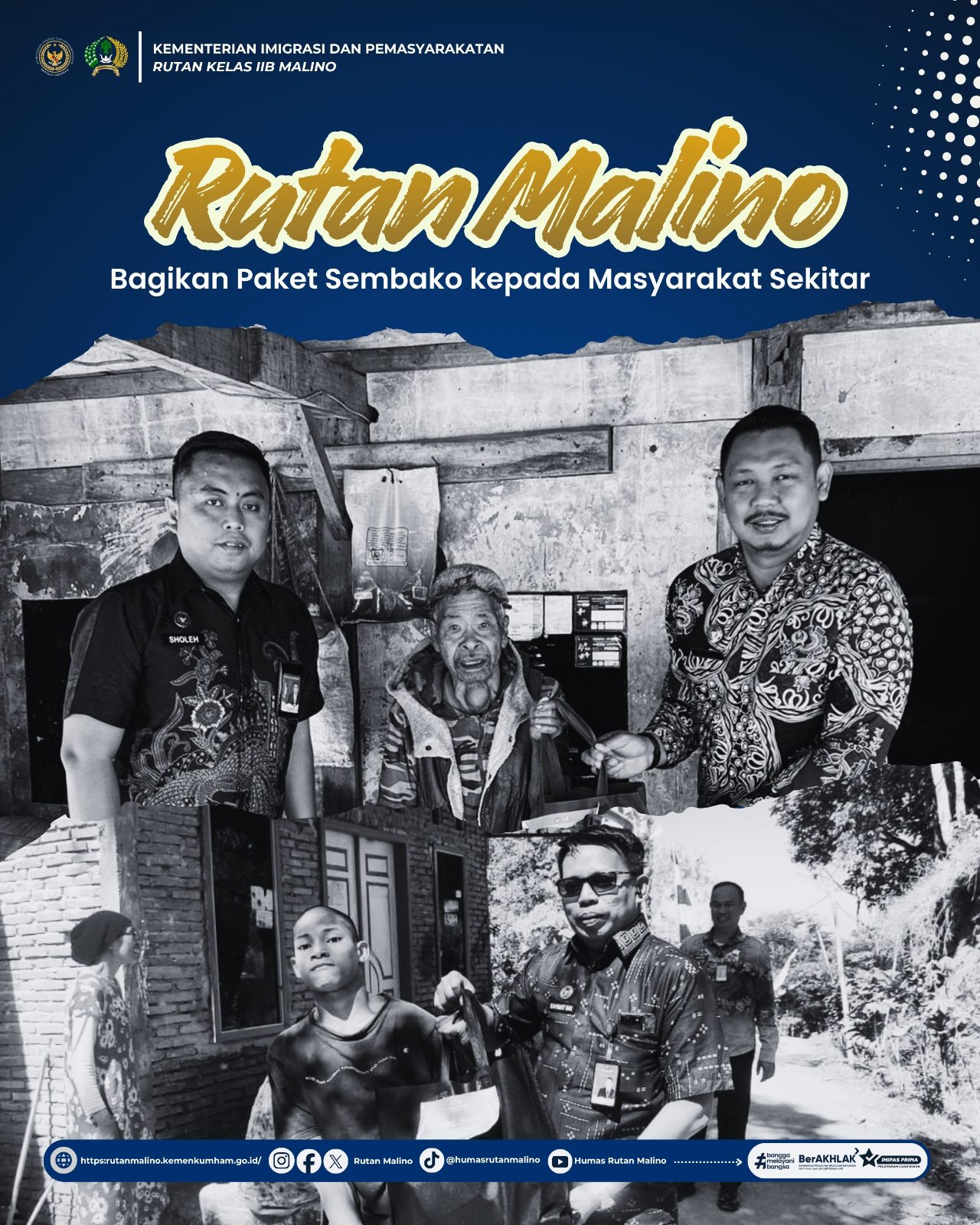 Rutan Malino Peduli, Bagikan Paket Sembako kepada Masyarakat Sekitar